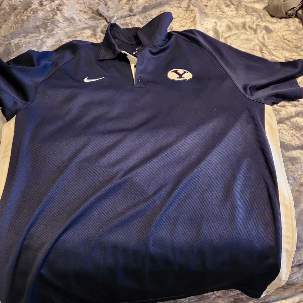 Polo BYU Nike dry fit shirt- XL